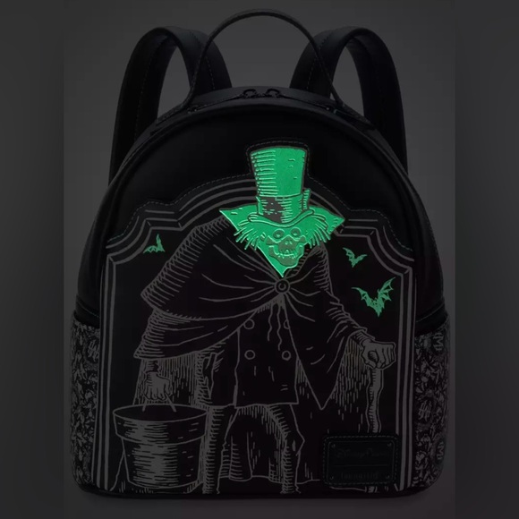 Loungefly Disney Haunted Mansion hatbox ghost glow in the dark mini backpack NWT - Picture 6 of 9